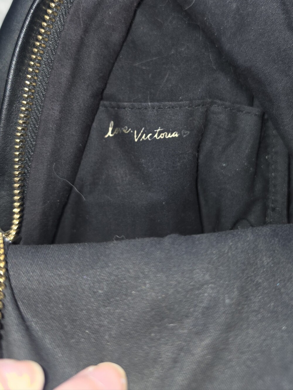 Victoria’s Secret Black Quilted Mini Backpack Gold Chain Logo - Picture 4 of 4